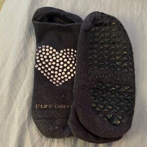 Pure Barre  Black Heart Non-Slip socks